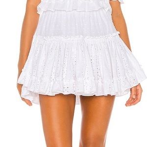 MISA LOS ANGELES White Eyelet Mini Skirt